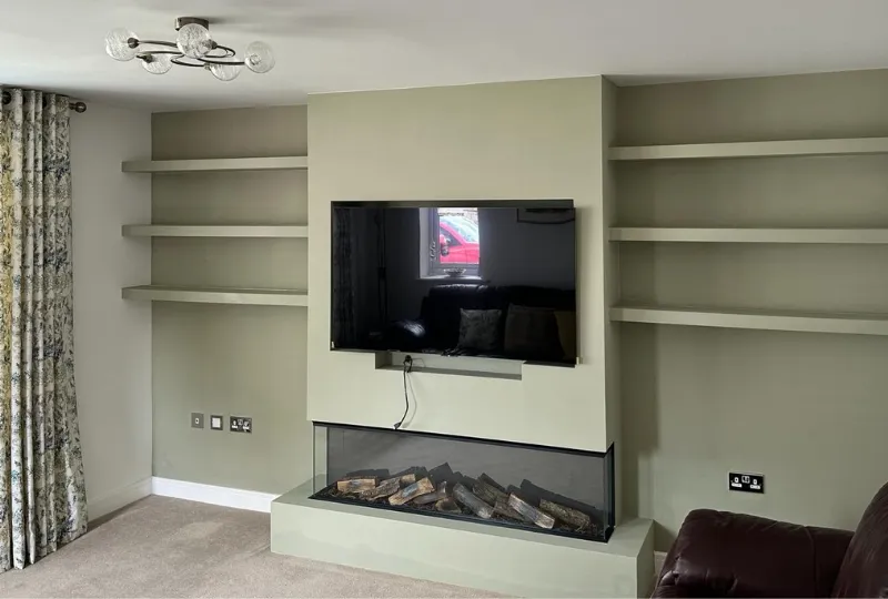 Painted Alcove Media Wall